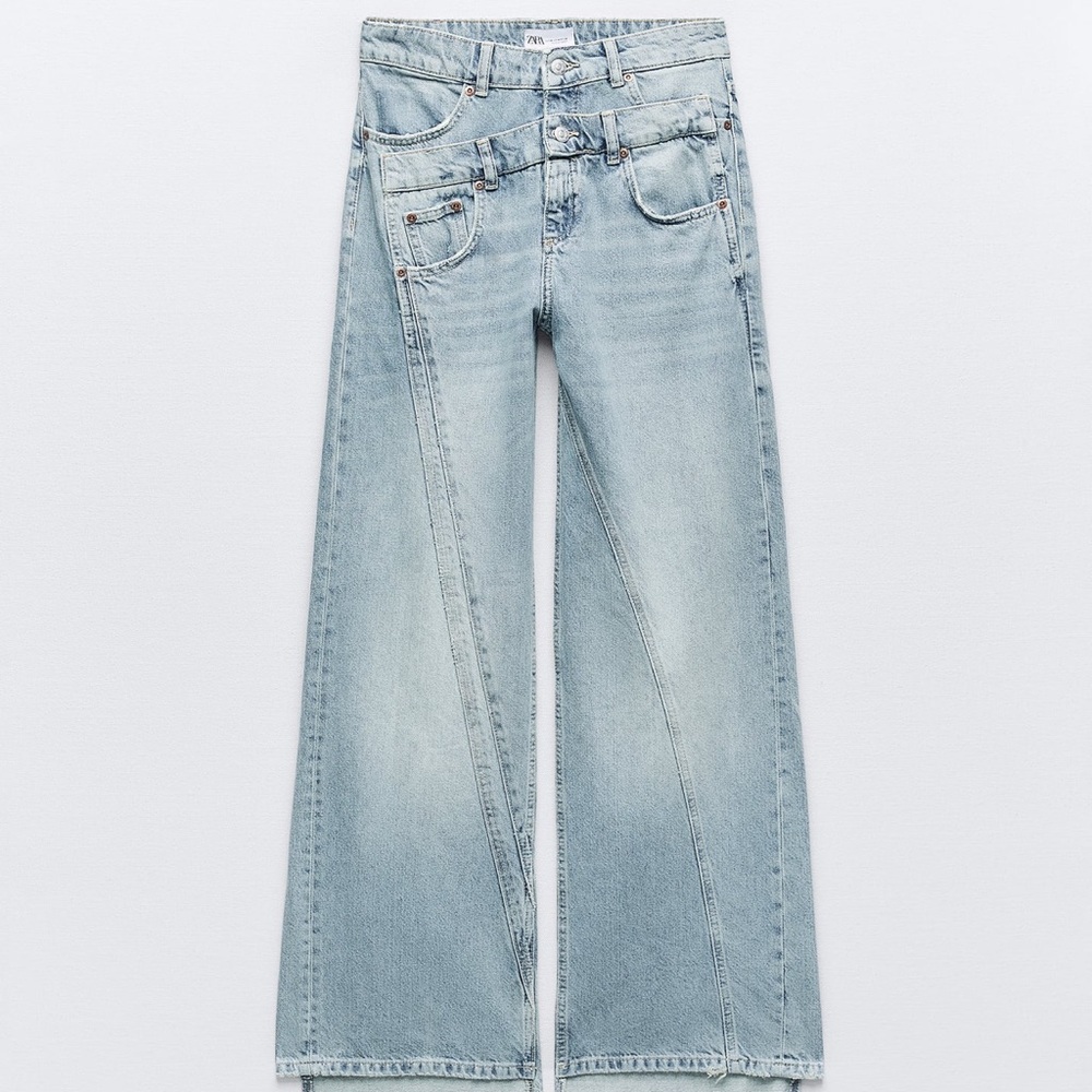 Zara TRF wide leg double waistband